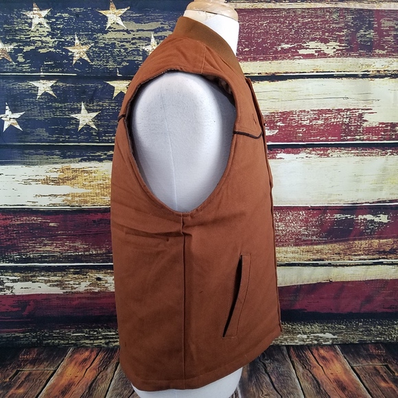 WYOMING TRADERS INSULATED MOUNTAIN CANVAS COWBOY VEST - CINNAMON - Picture 4 of 8